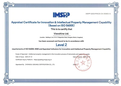 Certifikace ISO 56005: Viewshine posiluje inovace v řešeních ultrazvukového měření